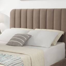 Aspire Cresta Curved Chenille TV Bed with Ottoman Storage in Taupe - Size: Super King - thumbnail 6