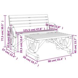 Berkfield Home Beautiful 2 Piece Garden Lounge Set Solid Wood Fir in Brown - thumbnail 8