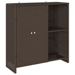 Berkfield Home Storage Cabinet Brown 100x36x102 cm Rattan - Size: 100 x 36 x 102 cm - thumbnail 2