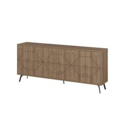 Decortie 6-Doors Push-to-open Doors Sideboard 'Dune' with Metal Legs 183cm in Brown - Size: 3 Pack - thumbnail 2