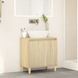 Berkfield Home Sink Cabinet Sonoma Oak 58x33x60 cm Engineered Wood in Brown - Size: 58 x 33 x 60 cm - thumbnail 3