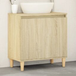 Berkfield Home Sink Cabinet Sonoma Oak 58x33x60 cm Engineered Wood in Brown - Size: 58 x 33 x 60 cm - thumbnail 1