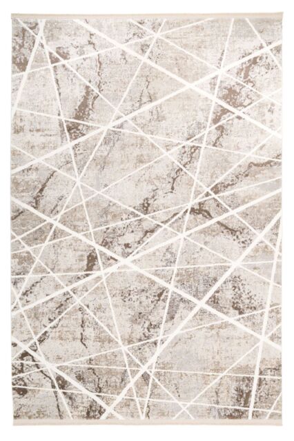 Kukoon Beige Cream Abstract Geometric Textured Living Area Rug in Light Sand - Size: 160 cm x 230 cm - image 1