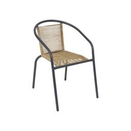 sweeek Set of 4 steel & resin garden armchairs in Dark Grey - thumbnail 6