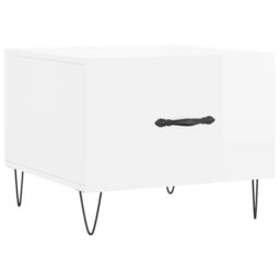 Berkfield Home Coffee Tables 2pcs High Gloss White 50x50x40 cm Engineered Wood - Size: 50 x 50 x 40 cm - thumbnail 5
