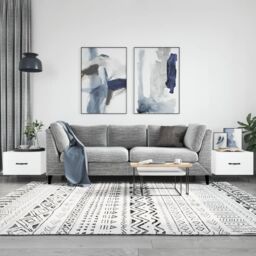 Berkfield Home Coffee Tables 2pcs High Gloss White 50x50x40 cm Engineered Wood - Size: 50 x 50 x 40 cm - thumbnail 1