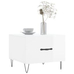 Berkfield Home Coffee Tables 2pcs High Gloss White 50x50x40 cm Engineered Wood - Size: 50 x 50 x 40 cm - thumbnail 3