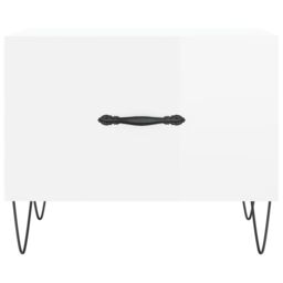 Berkfield Home Coffee Tables 2pcs High Gloss White 50x50x40 cm Engineered Wood - Size: 50 x 50 x 40 cm - thumbnail 6