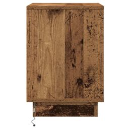 Berkfield Home Bedside Cabinet with LED Lights Old Wood 39x34.5x50 cm in Brown - thumbnail 7
