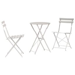 Berkfield Home 3-Piece Beige Steel Folding Bistro Set - thumbnail 2