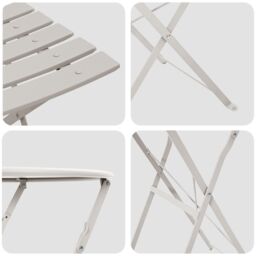 Berkfield Home 3-Piece Beige Steel Folding Bistro Set - thumbnail 8