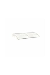 1.9x1m Convex Window Door Canopy - White Plastic Awning with Aluminium Frame & Brackets - thumbnail 2