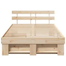Berkfield Home Modern Bed Frame with Drawers 140 x 190 cm - Solid Pine Wood in Beige - thumbnail 8
