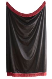 Laurence Llewelyn-Bowen 'Festivo Stripe' Soft Velvet Tasselled Throw in Black - Size: 130 cm x 180 cm - thumbnail 3