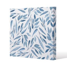 Benjamin Tate Design watercolour blue branches with leaves (Canvas Print) / 101 x 101 x 4cm in Natural - Size: 101 x 101 x 4 cm - thumbnail 1