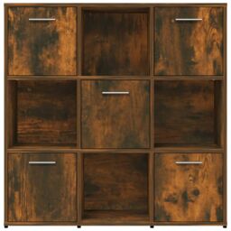 Berkfield Home Book Cabinet Smoked Oak 90x30x90 cm Engineered Wood in Brown - Size: 90 x 30 x 90 cm - thumbnail 6