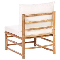 Wyld and Coco 1-Seat Modular Bamboo Chair - Off-White Polyester Cushion in White - thumbnail 5