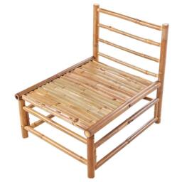 Wyld and Coco 1-Seat Modular Bamboo Chair - Off-White Polyester Cushion in White - thumbnail 7