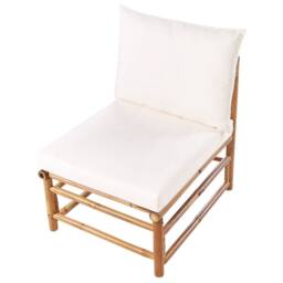Wyld and Coco 1-Seat Modular Bamboo Chair - Off-White Polyester Cushion in White - thumbnail 6