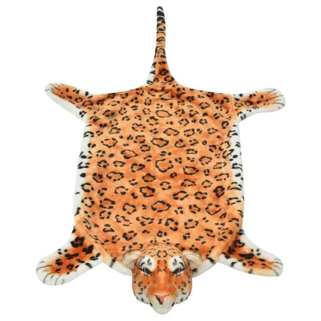 Berkfield Home Leopard Carpet Plush 139 cm Brown in Tan - Size: 100 cm diameter - image 1