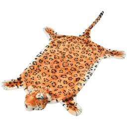 Berkfield Home Leopard Carpet Plush 139 cm Brown in Tan - Size: 100 cm diameter - thumbnail 2