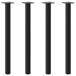 Berkfield Home Coffee Table Legs 4 pcs Black 72-74 cm Steel - thumbnail 2