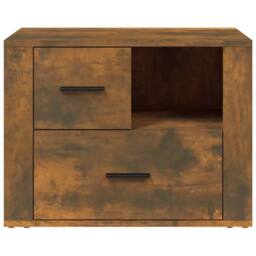 Berkfield Home Classic Bedside Cabinet Smoked Oak 60x36x45 cm Engineered Wood in Brown - Size: 60 x 36 x 45 cm - thumbnail 6