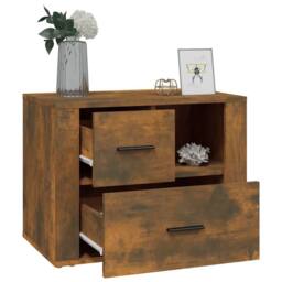 Berkfield Home Classic Bedside Cabinet Smoked Oak 60x36x45 cm Engineered Wood in Brown - Size: 60 x 36 x 45 cm - thumbnail 5