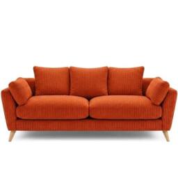 SOFASELECTION UK Harlow Jumbo Cord 2 Seater Sofa, Modern Tailored Design in Orange - Size: 2 Pack - thumbnail 1