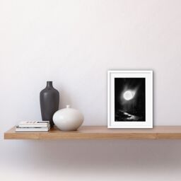 "Artery8 Wall Art Print Solar Flares Dramatic Fantasy Landscape Black & White Surreal Hades Underworld Artwork Framed 9X7 Inch - Size: W7"" x H9""" - thumbnail 2