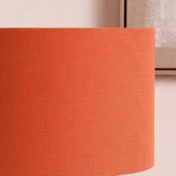 Ruma Terracotta Self Lined Linen Drum Lamp Shade for Table Lamps & Floor Lamps in Orange - Size: 14 inches - thumbnail 2