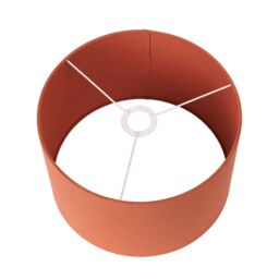 Ruma Terracotta Self Lined Linen Drum Lamp Shade for Table Lamps & Floor Lamps in Orange - Size: 14 inches - thumbnail 5