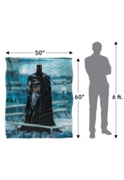 Batman Blanket, 152x127 cm, Batcave Platform Silhouette Silky Touch Super Soft Throw Blanket in White - Size: 152x127 cm - thumbnail 5