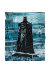 Batman Blanket, 152x127 cm, Batcave Platform Silhouette Silky Touch Super Soft Throw Blanket in White - Size: 152x127 cm - thumbnail 1