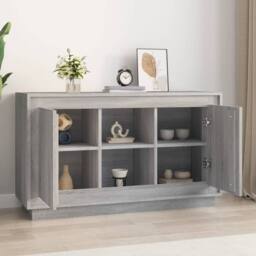 Berkfield Home Sideboard Grey Sonona 102x35x60 cm Engineered Wood - Size: 102 x 35 x 60 cm