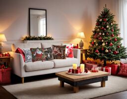 Luxury Living Christmas Dashing Decorative Cushion Cover 45cm x 45cm in Mid Grey - Size: 45 cm x 45 cm - thumbnail 2