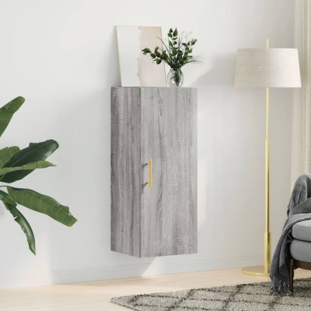 Berkfield Home Wall Mounted Cabinet Grey Sonoma 34.5x34x90 cm - image 1