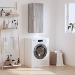 Berkfield Home Wall Mounted Cabinet Grey Sonoma 34.5x34x90 cm - thumbnail 2