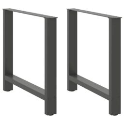 Berkfield Home Coffee Table Legs Anthracite 2 pcs 70x(72-73) cm Steel in Black - thumbnail 2