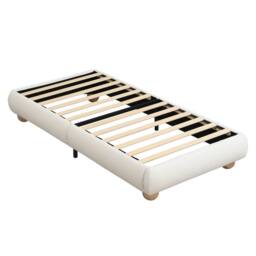 Matteo Beige Velvet Upholstered Single Bed Frame - thumbnail 9