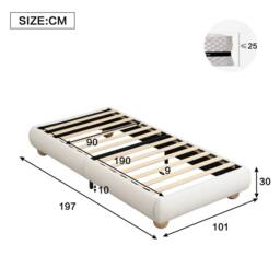 Matteo Beige Velvet Upholstered Single Bed Frame - thumbnail 8
