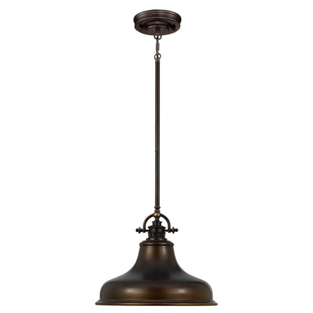 Netlighting Emery 1 Light Dome Ceiling Pendant Palladian Bronze E27 in Brown - image 1