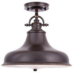 Netlighting Emery 1 Light Dome Ceiling Pendant Palladian Bronze E27 in Brown - thumbnail 3