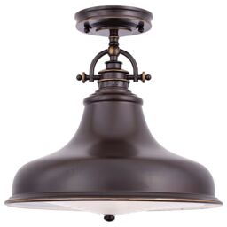 Netlighting Emery 1 Light Dome Ceiling Pendant Palladian Bronze E27 in Brown - thumbnail 4