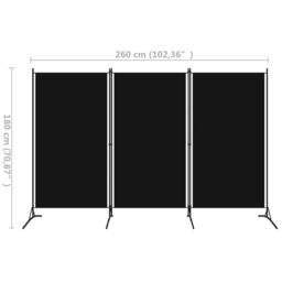 Berkfield Home 3-Panel Room Divider Black 260x180 cm - thumbnail 5