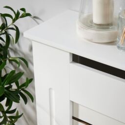 Home Source Small Radiator Cover Wooden MDF Wall Cabinet Shelf Slatted Grill in White - thumbnail 5