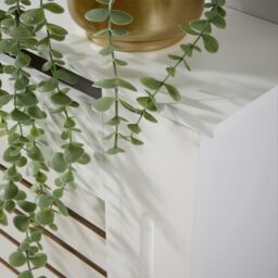 Home Source Small Radiator Cover Wooden MDF Wall Cabinet Shelf Slatted Grill in White - thumbnail 3