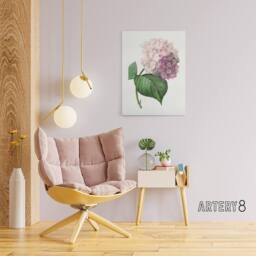 "Artery8 Hydrangea Botanical Illustration Redoute Vintage Canvas Wall Art in White - Size: W18"" x H24""" - thumbnail 3