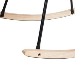 Wyld and Coco Off-White Rocking Chair - Woven Fabric Metal Legs Rubberwood Skates in White - thumbnail 9