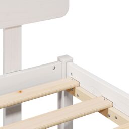 Berkfield Home Bed Frame with Headboard White 160x200 cm Solid Pine Wood - thumbnail 9